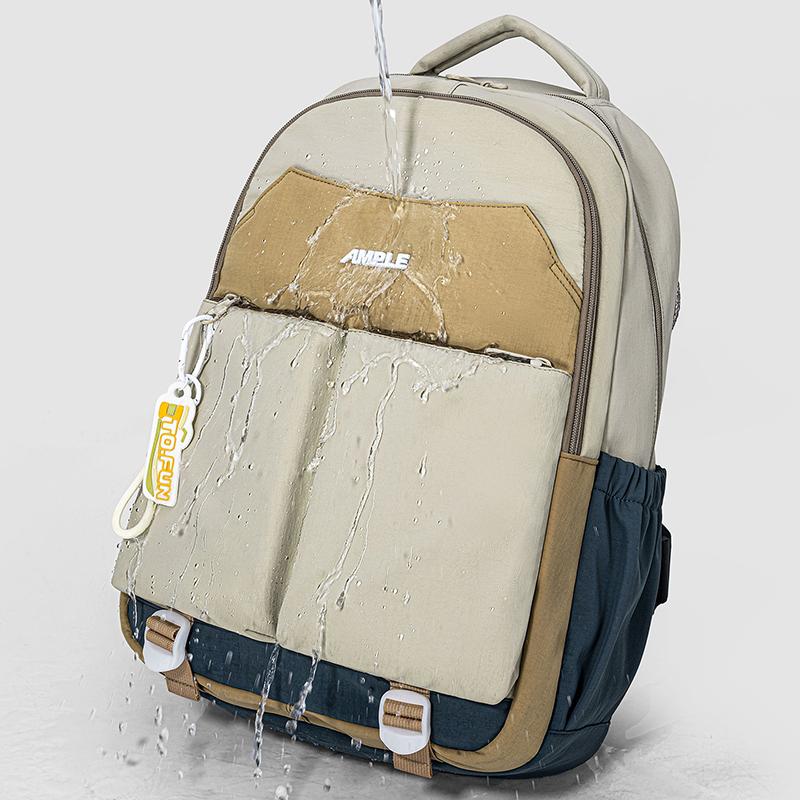 Contrast Patchwork Backpack Short-Distance Lightweight Backpack