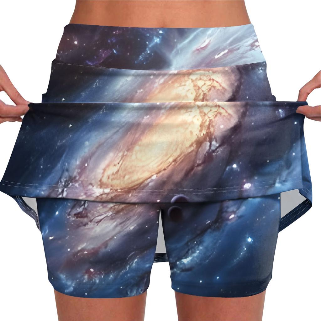Kadınlar için elastik Yoga Pantolon-Etekler Baskı Atletik Şort Hafif Yüksek Bel Sıska Katı Joggers
