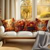 Autumn Harvest Leaves Pillowcase Printed Polyester 45X45Cm Throw Pillowcover Decorative Sofa Cushion Pillowslip Home Decor