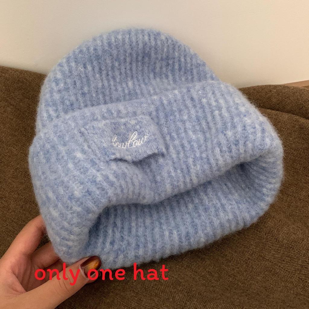 Wool Blend Letter Knitted Hat For Women Winter Cold Weather Warmth