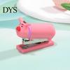 Small Desktop Stapler for Office Desk Mini Cartoon Stapler, Cute Pig Shape, Portable Lightweight PVC Easy Use Daily Homework Shell Binding Tool,