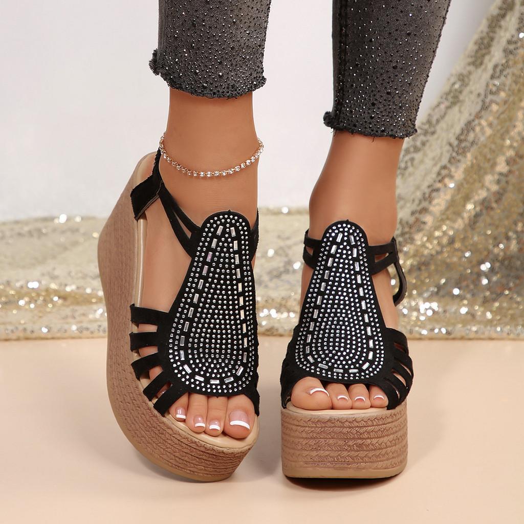 Roman Sandals Women Summer Thick Sole Platform With Elastic Band For Casual Wear