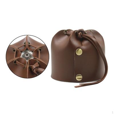 Gaskartusche PU-Leder Retro Flache Tank Zylinder Schutzhülle Tasche für Camping Outdoor Wandern