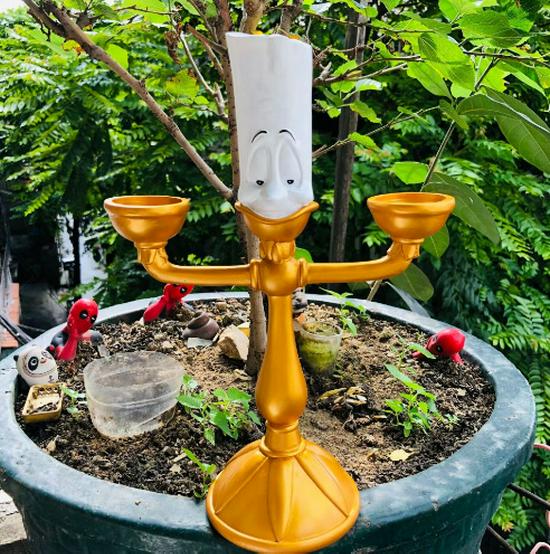 Beauty and the Beast Collection: Lumiere Candelabra & Cogsworth Pendulum Resin Table Clocks