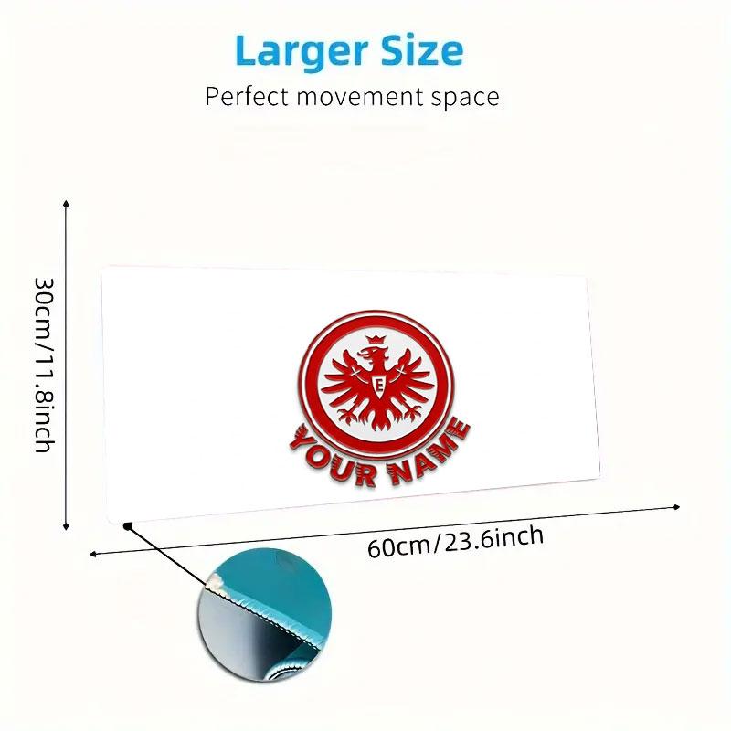 Eintracht Frankfurt Benutzerdefinierter Name Große Größe Mauspads Große Gaming-Tischauflage Rutschfest Laptop Tablet Großes Mauspads XXL Matte Mini-PC-Spielmatte Mit Schloss