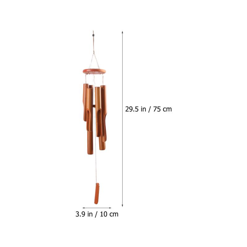 Bamboo Wind Chime Windchimes Outdoors for Outside Decorations Home Large Gift Statue Deep Tone