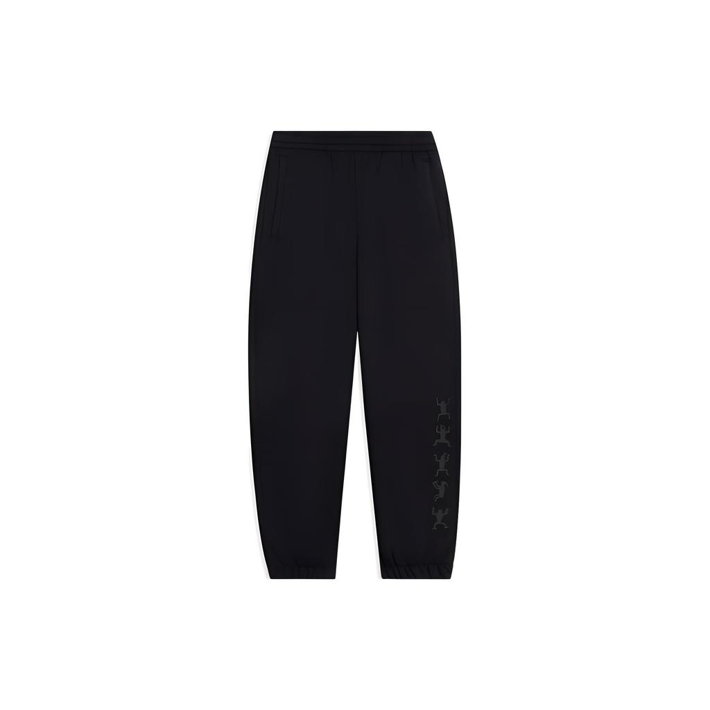 Li-Ning Sports Life Series Solid Color Mid-Waist Straight-Leg Joggers Men Bottoms Black AKLSB43-2