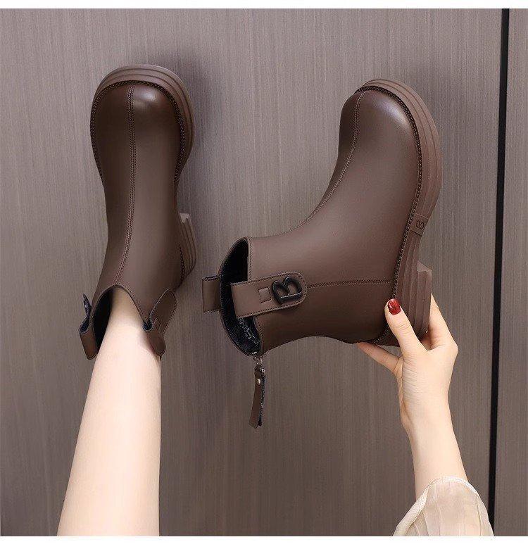 

Soft leather Martin boots women s 2024 new flat-bottomed flat-heeled thin short boots thin boots 40