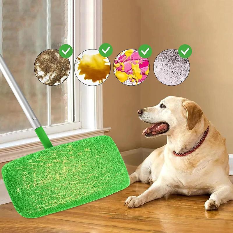 5/10pcs Green/gray Mop Cloth, Reusable, Washable Ultra-fine Fiber, With White Color, Suitable For Hardwood Tile Flooring