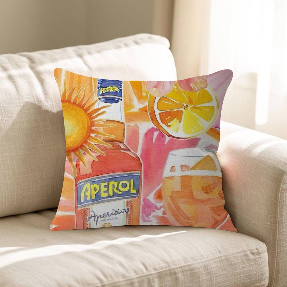 Aperol Spritz Art Pillow Cover Sofa Cushion Cover Home Room Decoration Children Gift