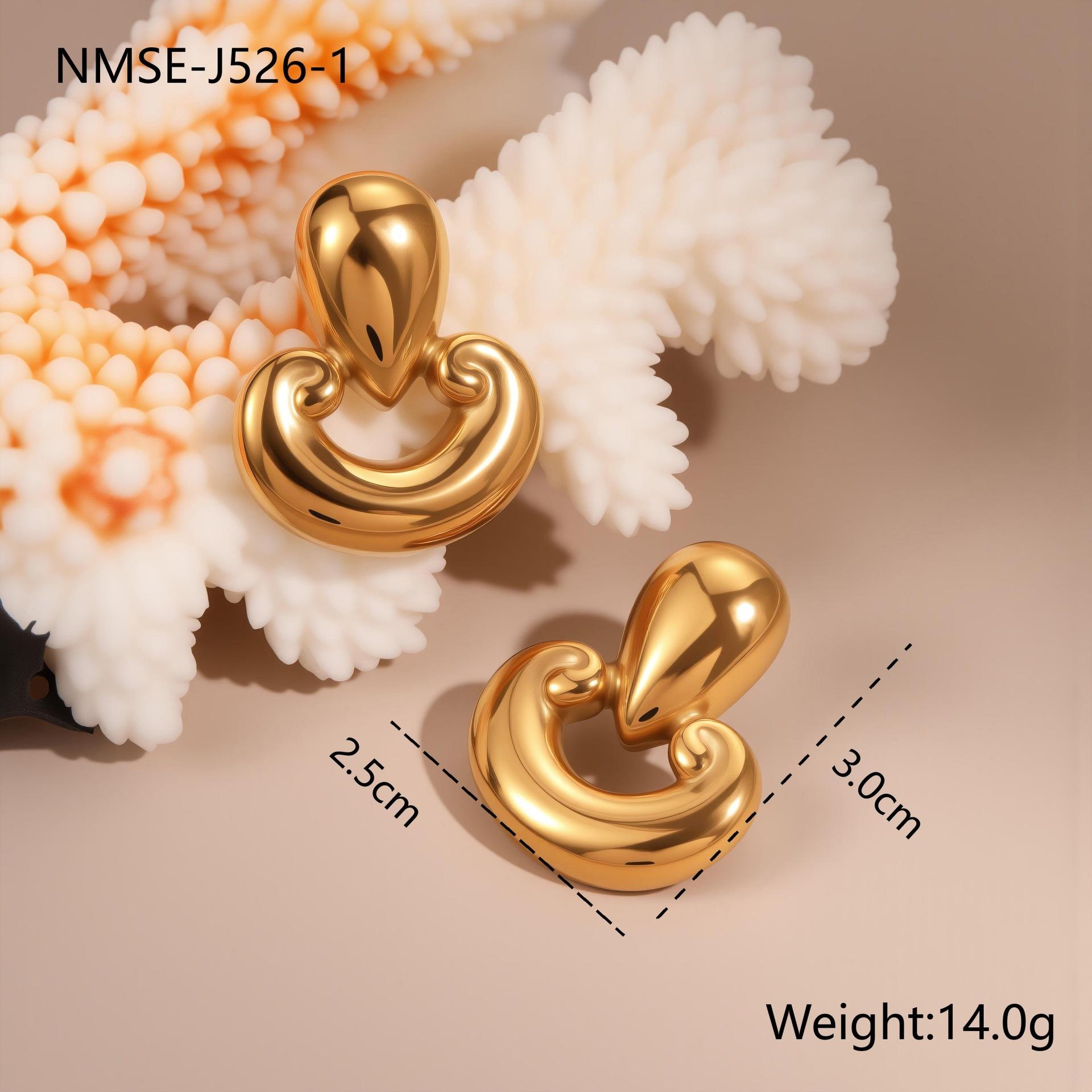 GEMCHIC Women s Luxury Stainless Steel Geometric Drop Earrings 18K Gold Plated French Style Fashion Jewelry 18K