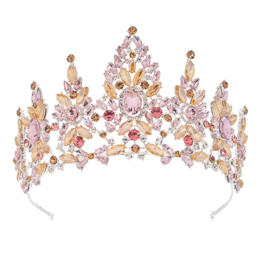 Baroque European and American Beauty Pageant Bridal Crown Tiara Alloy Crystal Wedding Headband Hair Accessories Crown