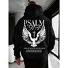 Christian Bible Verse Psalm 91:4 Print Men Women Hooded Sweatshirt Autumn Winter Outdoor Vacation Casual Loose Warm Sportswear