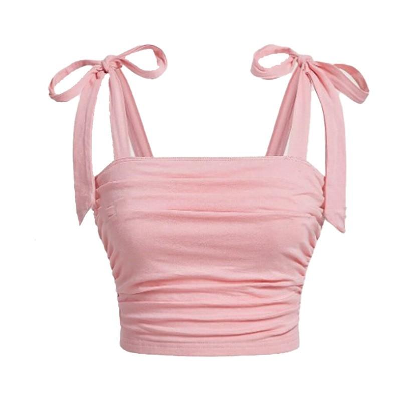 Canottiera da donna monocolore senza maniche con top all'ombelico