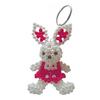 Faux Pearl Bear Rabbit Keychain Pendant Handmade Braided Lightweight Charm Key Chain Backpack Bag Accessory