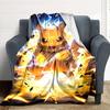 1pc Pikachu Electric Flannel Throw Blanket HD Printed Lightweight Soft Warm All Season Blanket for Sofa, Bed, Travel, Camping Machine Washable