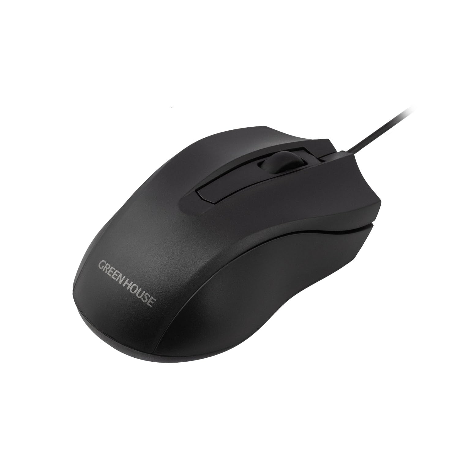 

Green House Wired Mouse with Quiet Buttons for No Annoying Clicks (GH-EMUDQOA-BK) чорний