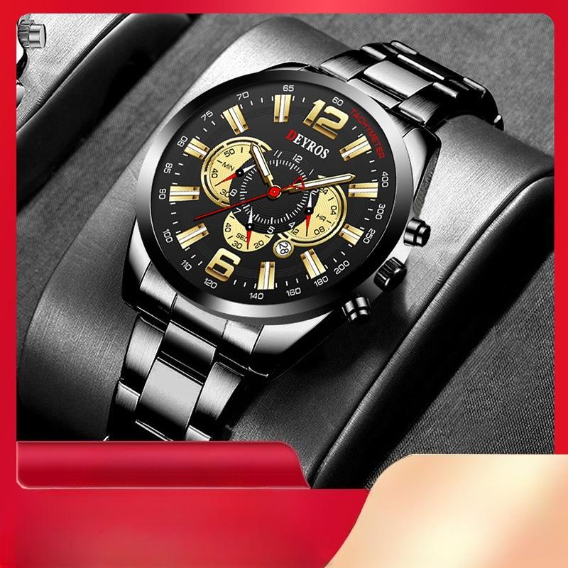Men'S Watch Fashion Student Calendar Luminous Quartz Movement Watch