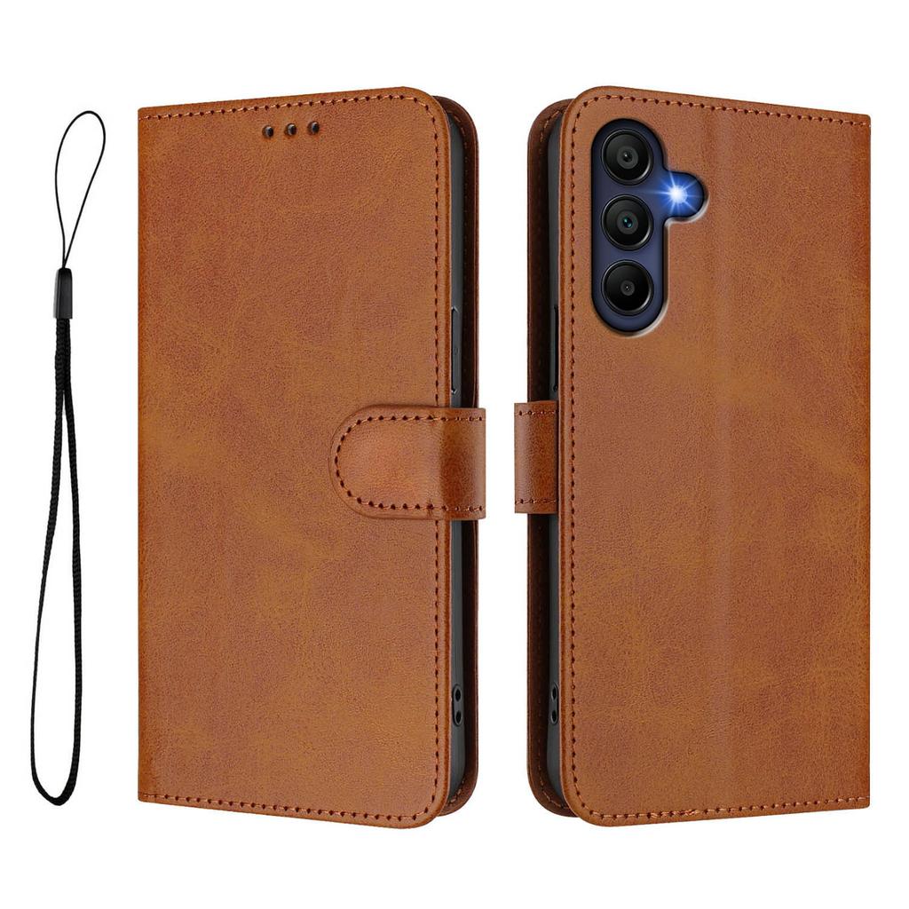 For Samsung Galaxy A16 4G/Galaxy A16 5G Wallet Case RFID Blocking Calf Texture Leather Stand Phone Cover with Strap