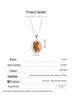 Large Carat Natural Citrine Amethyst Pendant Necklace for Women, S925 Silver with Colored Gemstones