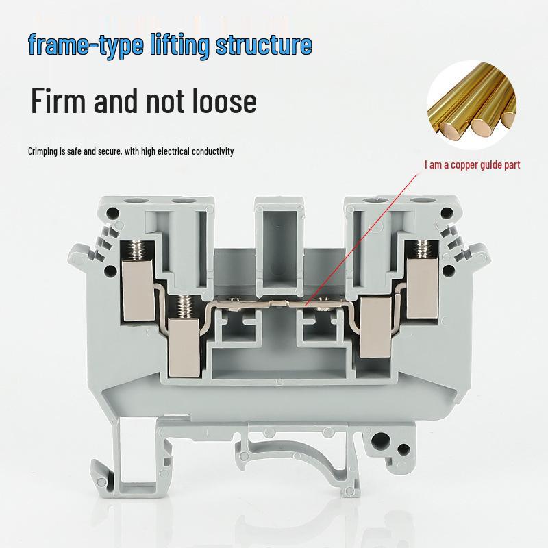 Chaoda UDK4 All-Copper Flame-Retardant Double-Layer DIN Rail Terminal Block 0.5-4mm² Two-In Two-Out