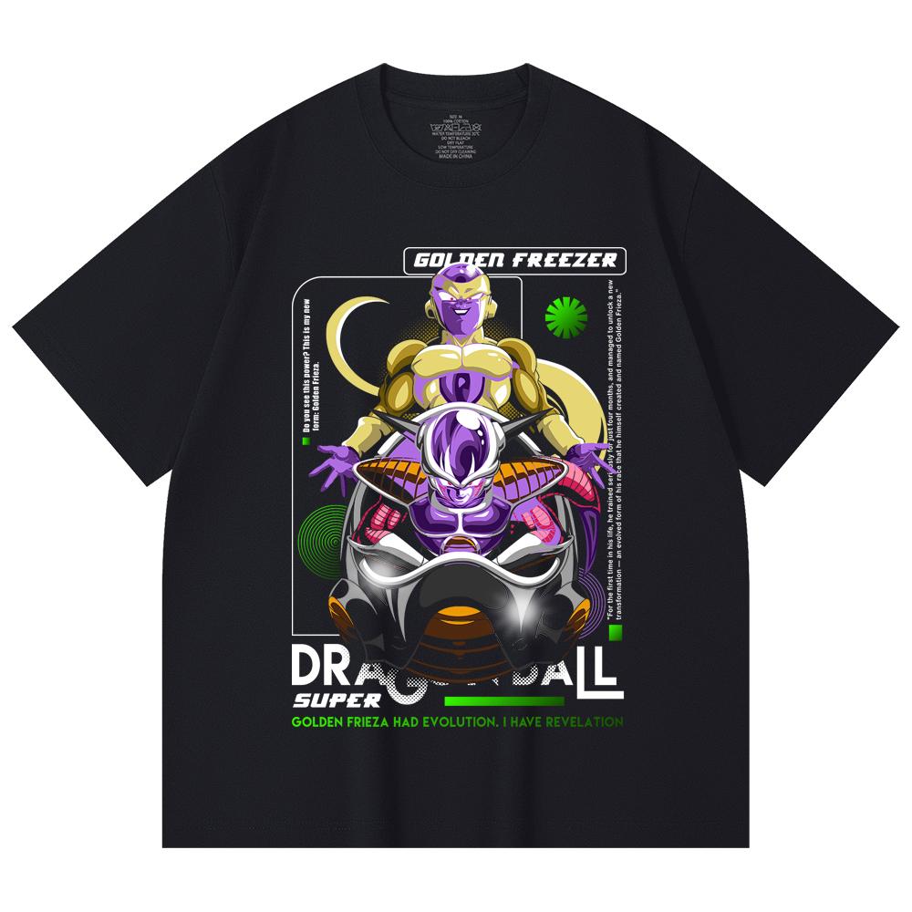 230 Gsm 100% Cotton Dragon Ball V22 Golden Freeza Print Unisex Heavy Cotton T Shirt
