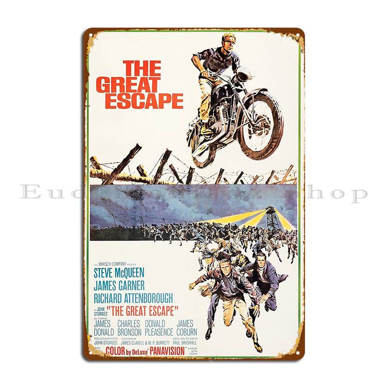 DORA Tin Sign The Great Escape Metal Sign Cinema Cinema Customize Kitchen Garage Tin Sign Poster 20x30cm(7.8x11.8inch)