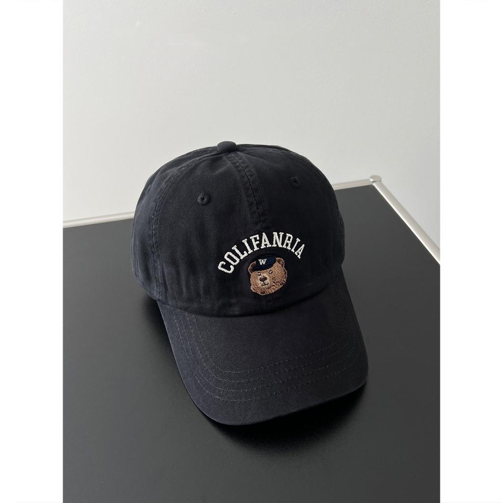 Bear Embroidered Colifanria Baseball Cap With Adjustable Sun Protection Outdoor