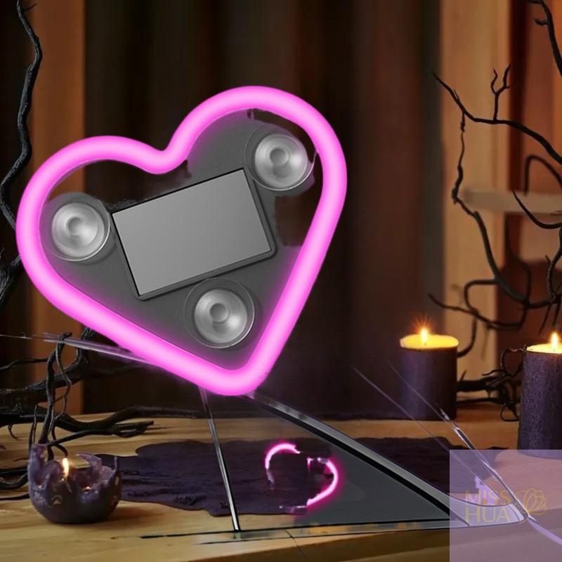 Love Atmosphere Car LED Solar Light, Neon Window Heart Decor. розовый