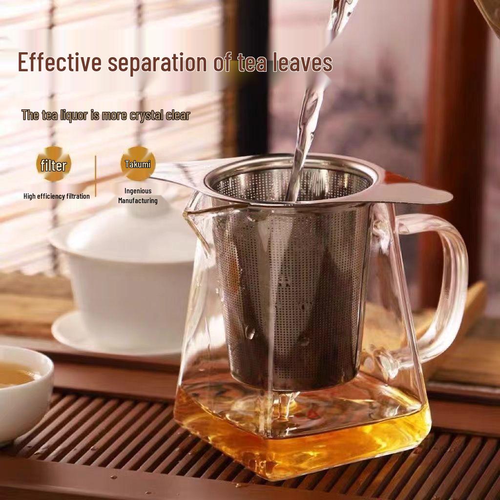 Stainless Steel Double-Ear Conical Tea Infuser & Strainer