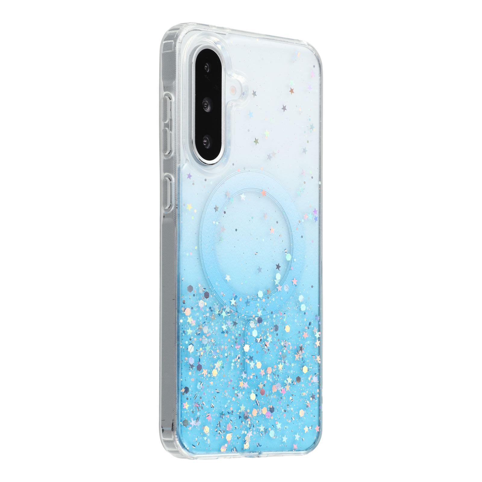 

For Samsung Galaxy A36 5G Case Compatible with MagSafe Sparkle Epoxy TPU+Acrylic Phone Cover Blue
