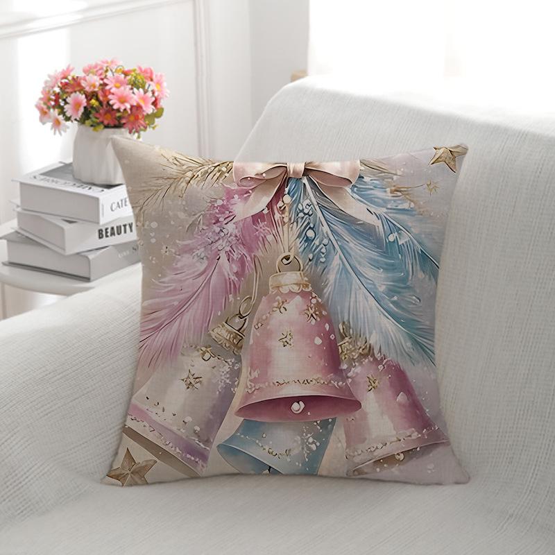 Christmas Pillow Cover Linen Double-sided Printed Snowman Decoration Sofa Pillow Cover Home Cushion Cover