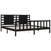 vidaXL Massivholzbett mit Kopfteil Schwarz 200x200 cm