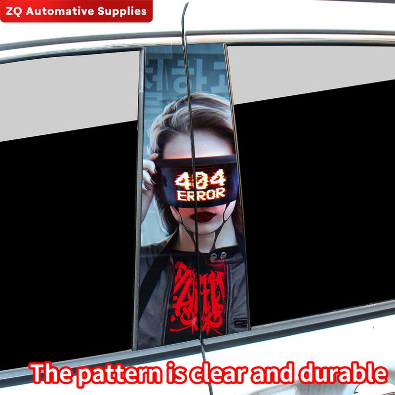 Cyberpunk Beauty Car Stickers Car B-pillar Vinyl Decals Waterproof Auto Center Pillar Sticker Cover Scratches Vehicle Decor