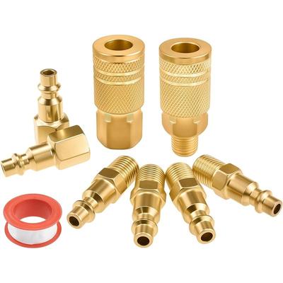 2025 Trend Brass Quick Connect Coupler And Plug Universal 1/4" NPT For Air Fittings Kit High Flow Industrial For Air Compressors