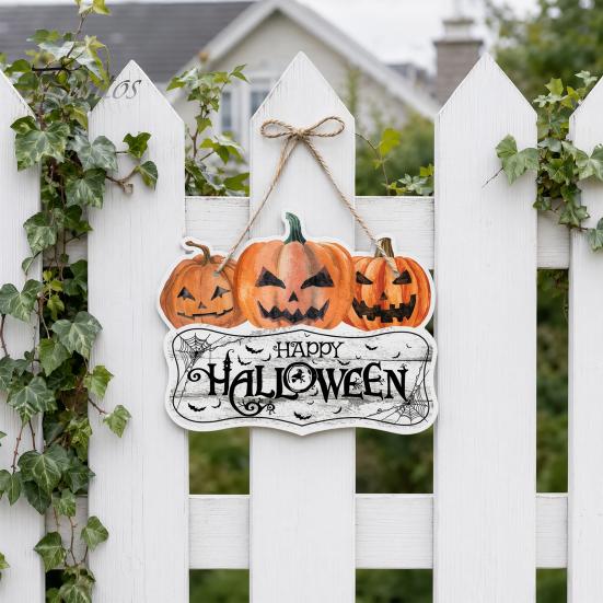 Eye-catching Halloween Decoration Pumpkin Door Hanging Decor, Spooky Festive Wall Ornament for Party Pendant Scene, Front Entryway Decoration,