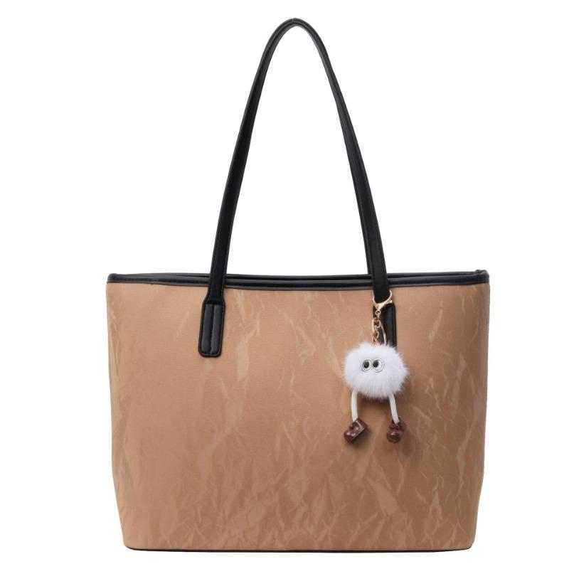 Tote bag women's new large-capacity commuter bag autumn and winter versatile shoulder bag fashionable college student class bag