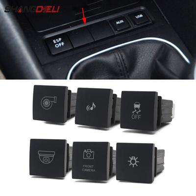 Car LED DRL Light Radar Power On Off Camera Anti-side Slip Switch Button For VW Golf 6 Golf V Jetta MK5 Caddy Scirocco Touran