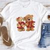 Cute Little Bear Print TShirt Summer Trend White Short Sleeve Neck Casual Sports Aesthetic Clothes Womens Graphic T Shirts