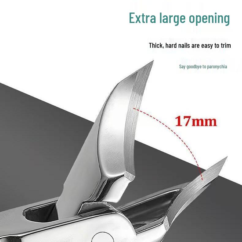 Large Opening Slanted Edge Nail Clippers - Sharp Tip for Thick, Hard, Ingrown Nails & Foot Grooves