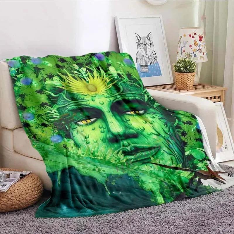 Eule keltisch-wikingerfarbene Decke Lebensbaum wiccanische Flanelldecke weiche warme Decke Sofa Bett Stuhl Dekoration für Familie Camping Geschenke
