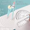 9PCS/Set Eraser Ruler Set Transparent Measuring Ruler Multi-Function Protractor  School Office