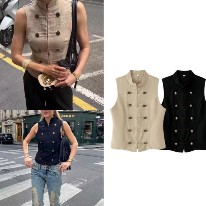 INS Trendy Women's Sleeveless Stand Collar Vest Top