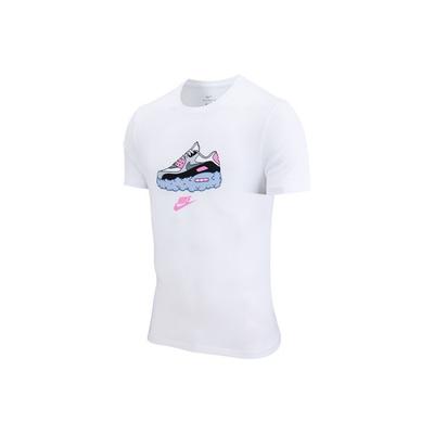 Ropa Deportiva Punto Estampada Cuello Redondo Manga Corta Camiseta Hombre Tops Blanco DB4826-100
