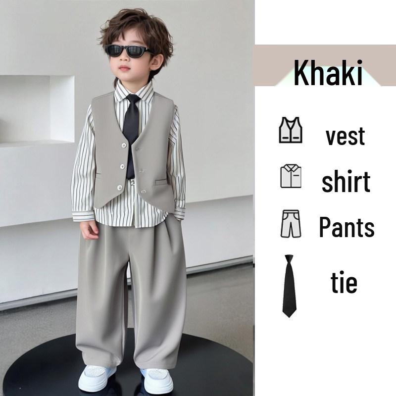 Boys' Spring Casual Suit Set - Formal Page Boy & Piano Performance Wear