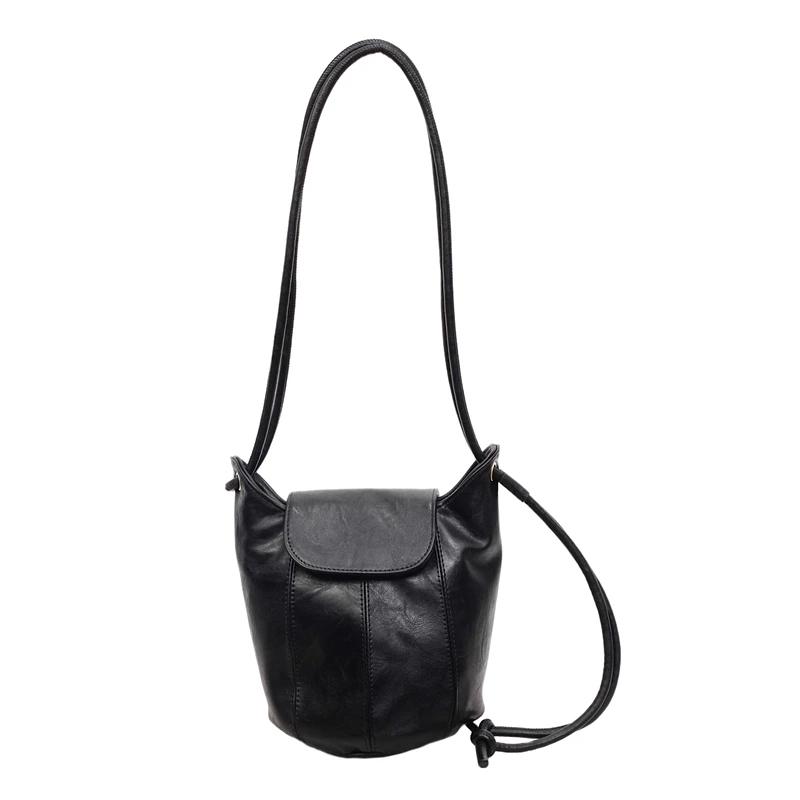 

Solid Color PU Large Capacity Sweet Tote Bags Casual Underarm Shoulder Bags Versatile Retro Sewing Thread Women s Bag чёрный