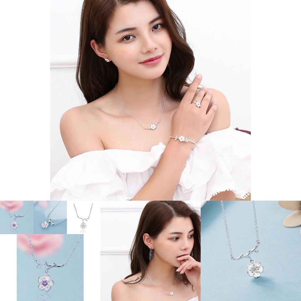Elegante Suijue Halskette Klassischer Damenstil Schönes Blumendesign Silberschmuck