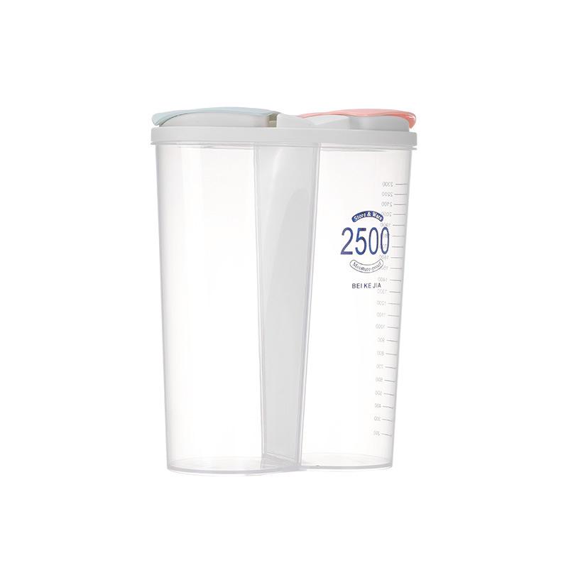 Five-Grain Plastic Storage Jar with Divided Sections for Cereals, Beans, and Legumes