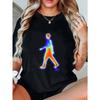Thermal Sensing Pedestrian Printed Black Women's Short-Sleeve T-Shirt