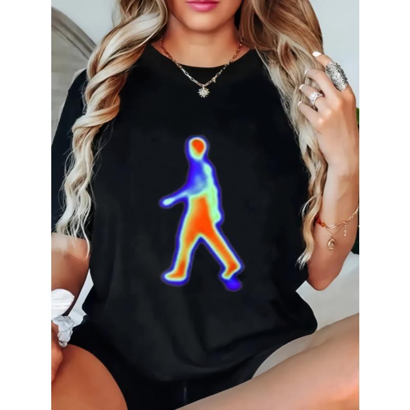 

Thermal Sensing Pedestrian Printed Black Women s Short-Sleeve T-Shirt XXXXL чёрный